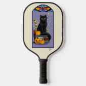 Art Nouveau Black Cat Pickleball Schläger (Vorderseite)