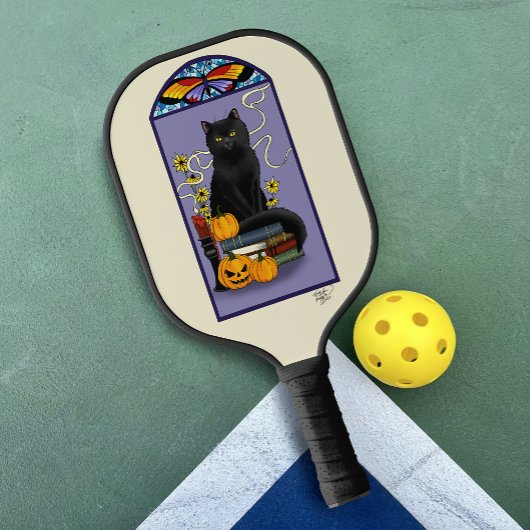 Art Nouveau Black Cat Pickleball Schläger