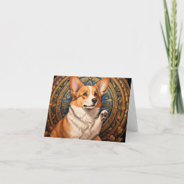 Art Nouveau Blank Corgi Dankeschön Karten
