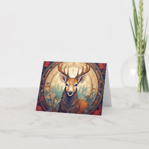 Art Nouveau Blank Deer Grußkarten Dankeskarte