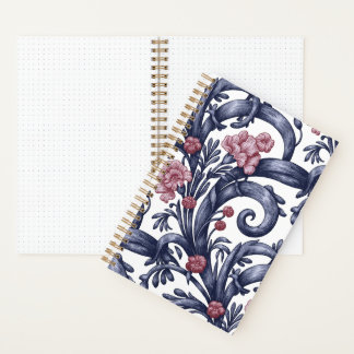 Art Nouveau Blau Rosa Bullet Journal Notizblock
