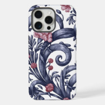 Art Nouveau Blau Rosa iPhone 15 Pro Max Hülle