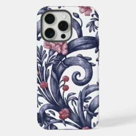 Art Nouveau Blau Rosa iPhone 15 Pro Max Hülle
