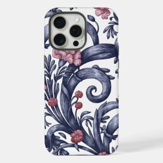Art Nouveau Blau Rosa iPhone 15 Pro Max Hülle