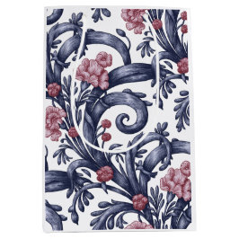 Art Nouveau Blau Rosa Mittel Geschenktasche Mittlere Geschenktüte