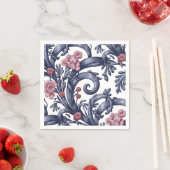 Art Nouveau Blau Rosa Serviette (Beispiel)