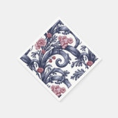 Art Nouveau Blau Rosa Serviette (Ecke)