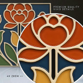 Art Nouveau Bloom Floral Ceramic Tile Fliese