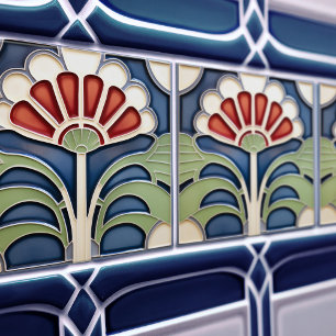 Art Nouveau Bloom Florale Keramikfliese