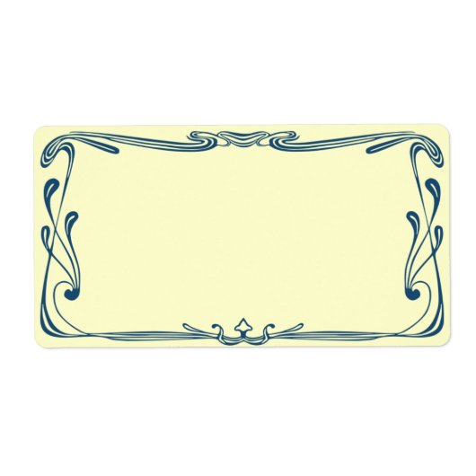 Art Nouveau Blue Address Shipping Label (Vorne)