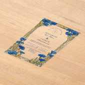 Art Nouveau Blue Cornflower Wedding Acryleinladungen (Ablage )