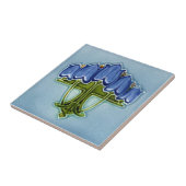 Art Nouveau Blue Floral Imitats Relax Fliese (Seite)