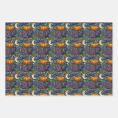 Art Nouveau Blue Halloween Geschenkpapier Set (Vorderseite 2)