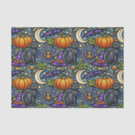 Art Nouveau Blue Halloween Seidenpapier