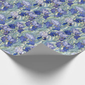 Art Nouveau blue iris Geschenkpapier (Ecke)