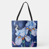 Art Nouveau Blue Iris Tasche (Vorderseite)
