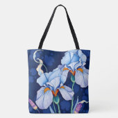 Art Nouveau Blue Iris Tasche (Rückseite)