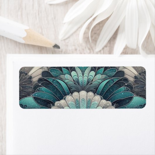 Art Nouveau Blue und Silver Fans (Insitu)