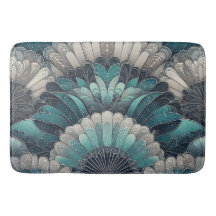 Art Nouveau Blue und Silver Fans