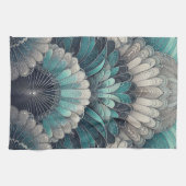 Art Nouveau Blue und Silver Fans Geschirrtuch (Horizontal)