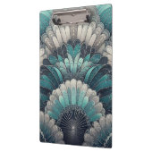 Art Nouveau Blue und Silver Fans Klemmbrett (Links)