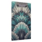 Art Nouveau Blue und Silver Fans Klemmbrett (Rechts)