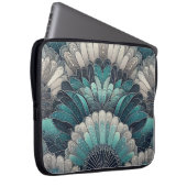 Art Nouveau Blue und Silver Fans Laptopschutzhülle (Vorne Rechts)