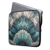 Art Nouveau Blue und Silver Fans Laptopschutzhülle (Vorderseite Links)