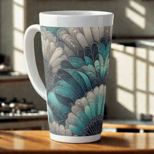 Art Nouveau Blue und Silver Fans Milchtasse