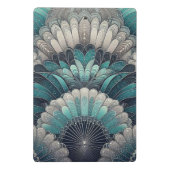 Art Nouveau Blue und Silver Fans Mini Klemmbrett (Rückseite)