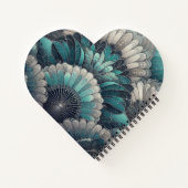 Art Nouveau Blue und Silver Fans Notizblock (Rückseite)