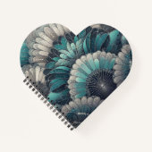 Art Nouveau Blue und Silver Fans Notizblock (Vorderseite)