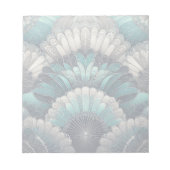 Art Nouveau Blue und Silver Fans Notizblock (Vorderseite)