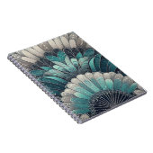 Art Nouveau Blue und Silver Fans Notizblock (Rechte Seite)