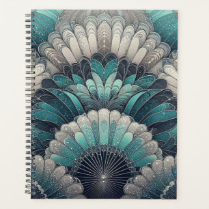 Art Nouveau Blue und Silver Fans Planer