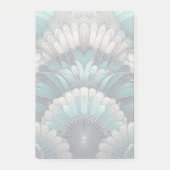 Art Nouveau Blue und Silver Fans Post-it Klebezettel (Vorderseite)