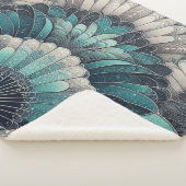 Art Nouveau Blue und Silver Fans Sherpadecke (3/4)