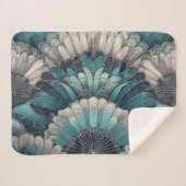 Art Nouveau Blue und Silver Fans Sherpadecke (Vorderseite (Horizontal))