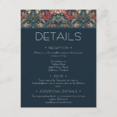 Art Nouveau Blue William Morris Floral Wedding Begleitkarte (Vorderseite)