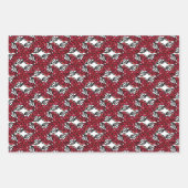 Art Nouveau Blumenmuster Rot und Schwarz Rose Desi Geschenkpapier Set (Vorderseite 3)