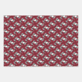 Art Nouveau Blumenmuster Rot und Schwarz Rose Desi Geschenkpapier Set (Vorderseite 2)