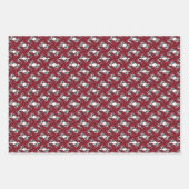 Art Nouveau Blumenmuster Rot und Schwarz Rose Desi Geschenkpapier Set (Vorderseite)