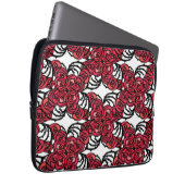 Art Nouveau Blumenmuster Rot und Schwarz Rose Desi Laptopschutzhülle (Vorne Rechts)