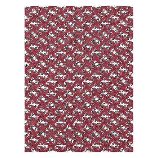 Art Nouveau Blumenmuster Rot und Schwarz Rose Desi Tischdecke (Vorderseite)