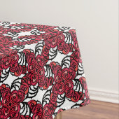 Art Nouveau Blumenmuster Rot und Schwarz Rose Desi Tischdecke (Beispiel)