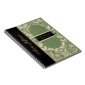 Art Nouveau Blumenzitat Name Elegant Notizblock (Rechte Seite)