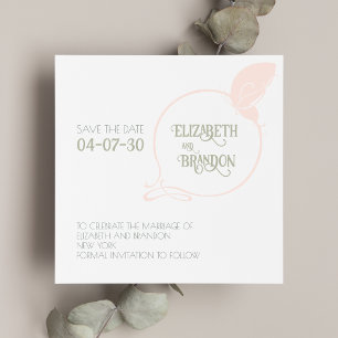 Art Nouveau Blush Pink Vintag Butterfly Wedding Save The Date