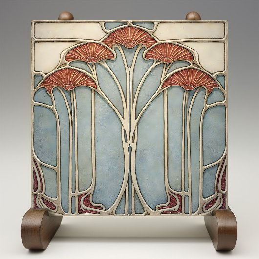 Art Nouveau Blüte Fliese