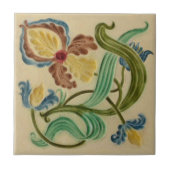 Art Nouveau Boote Iris c1900 Repro Late Viktoriani Fliese (Vorderseite)