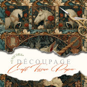 Art Nouveau Botanical William Morris Art Unicorn Seidenpapier